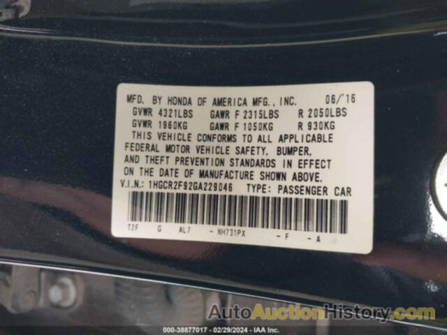 HONDA ACCORD EX-L, 1HGCR2F92GA229046