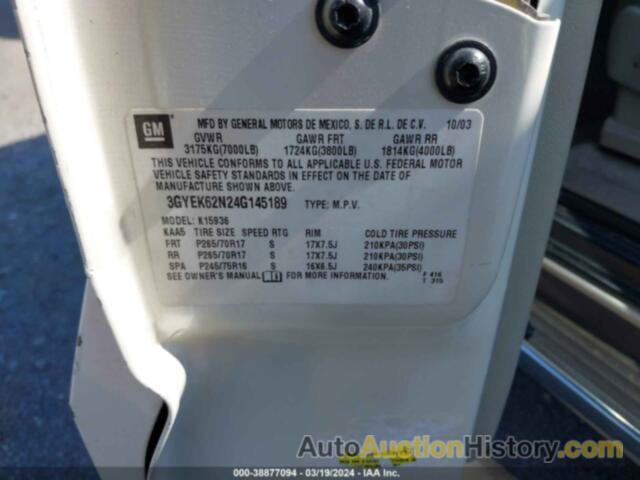 CADILLAC ESCALADE EXT STANDARD, 3GYEK62N24G145189