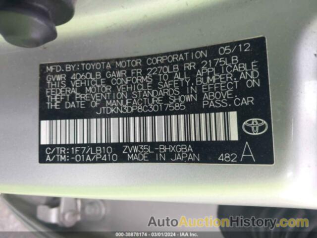 TOYOTA PRIUS PLUG-IN ADVANCED, JTDKN3DP8C3017585