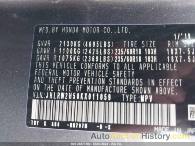 HONDA CR-V EX, JHLRW2H50KX011059