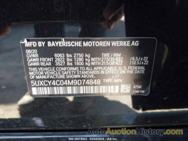 BMW X6 SDRIVE40I, 5UXCY4C04M9D74848