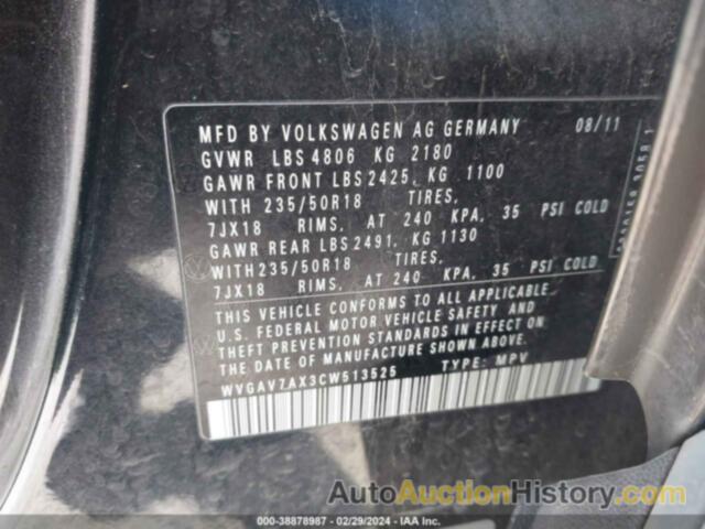 VOLKSWAGEN TIGUAN SE, WVGAV7AX3CW513525