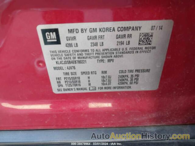 BUICK ENCORE PREMIUM, KL4CJDSB4EB780221