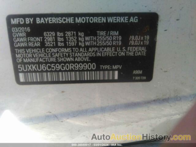 BMW X6 XDRIVE50I, 5UXKU6C59G0R99900