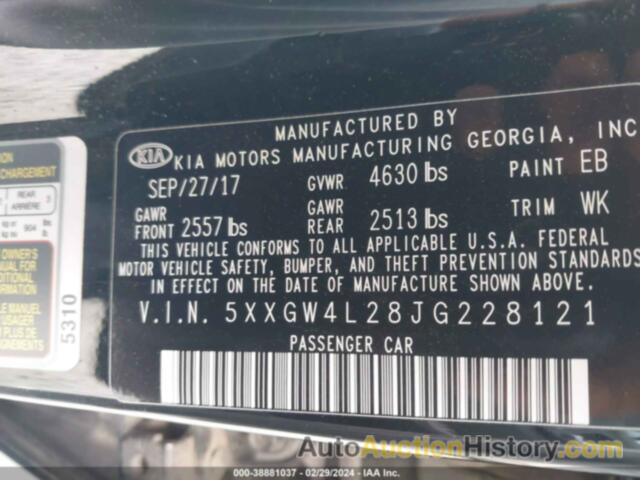 KIA OPTIMA SX TURBO, 5XXGW4L28JG228121