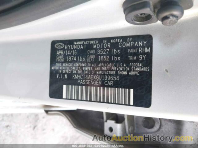 HYUNDAI ACCENT SE, KMHCT4AEXGU139654