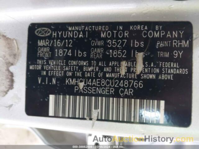 HYUNDAI ACCENT GLS, KMHCU4AE8CU248766