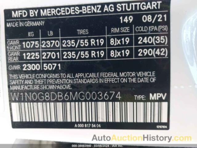 MERCEDES-BENZ GLC 300 SUV, W1N0G8DB6MG003674