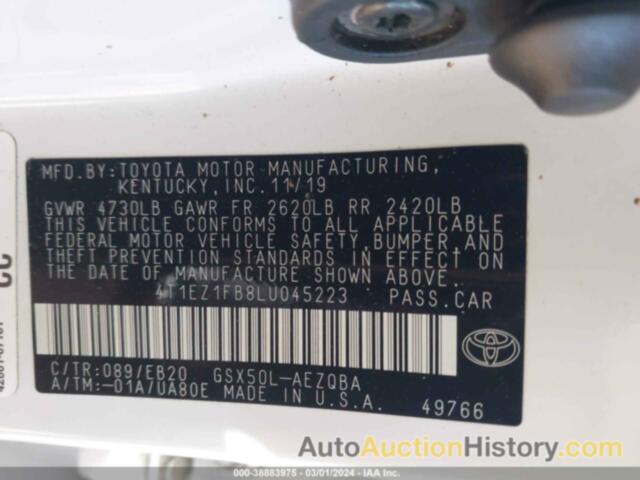 TOYOTA AVALON XSE, 4T1EZ1FB8LU045223