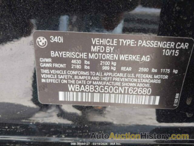 BMW 340I, WBA8B3G50GNT62680