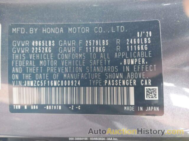 HONDA CLARITY PLUG-IN HYBRID, JHMZC5F16MC000924