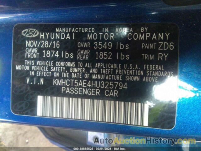 HYUNDAI ACCENT SE, KMHCT5AE4HU325794