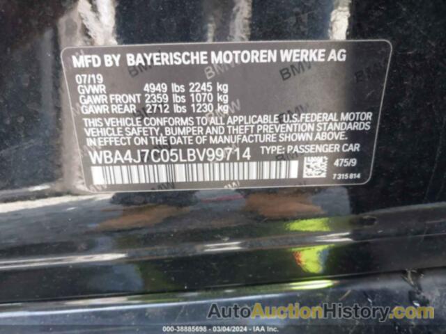 BMW 440I GRAN COUPE XDRIVE, WBA4J7C05LBV99714