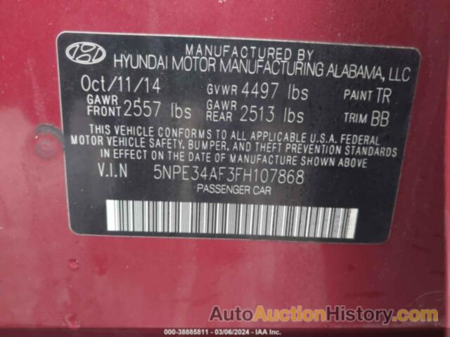 HYUNDAI SONATA SPORT/LIMITED, 5NPE34AF3FH107868