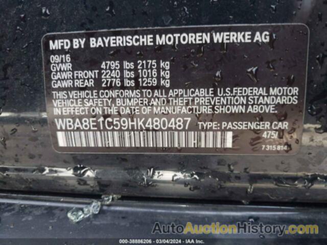 BMW 330E IPERFORMANCE, WBA8E1C59HK480487