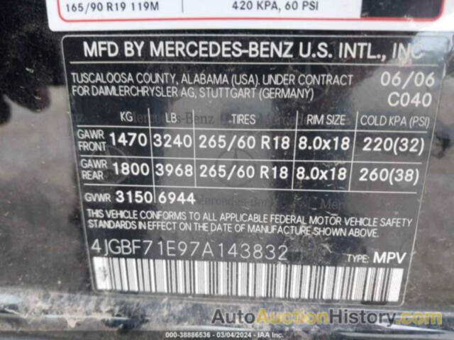 MERCEDES-BENZ GL 450 4MATIC, 4JGBF71E97A143832