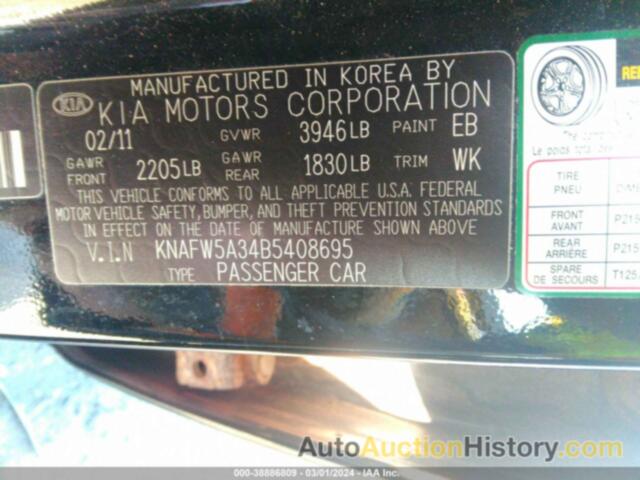 KIA FORTE SX, KNAFW5A34B5408695