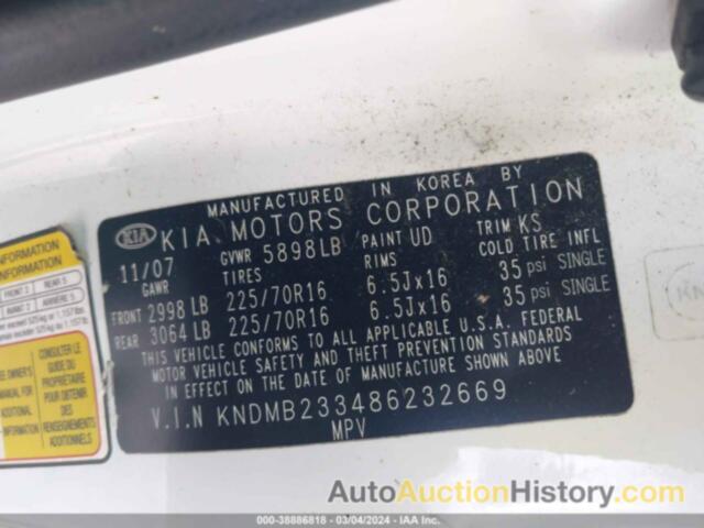 KIA SEDONA LX, KNDMB233486232669