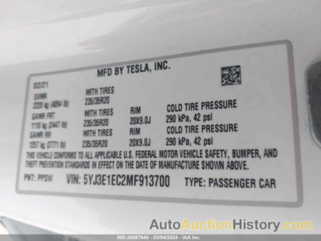 TESLA MODEL 3, 5YJ3E1EC2MF913700