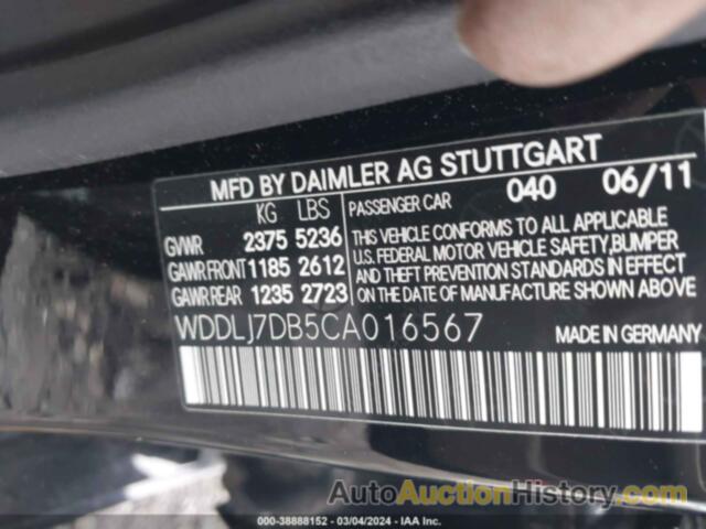 MERCEDES-BENZ CLS 550, WDDLJ7DB5CA016567