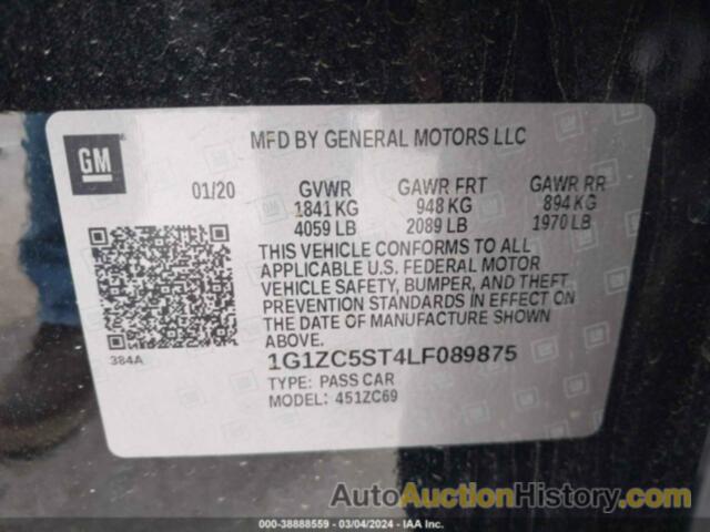 CHEVROLET MALIBU FWD 1FL, 1G1ZC5ST4LF089875