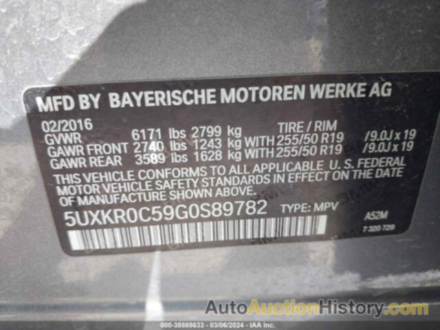 BMW X5 XDRIVE35I, 5UXKR0C59G0S89782