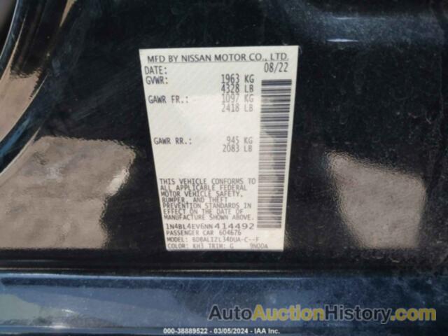 NISSAN ALTIMA SL FWD, 1N4BL4EV6NN414492