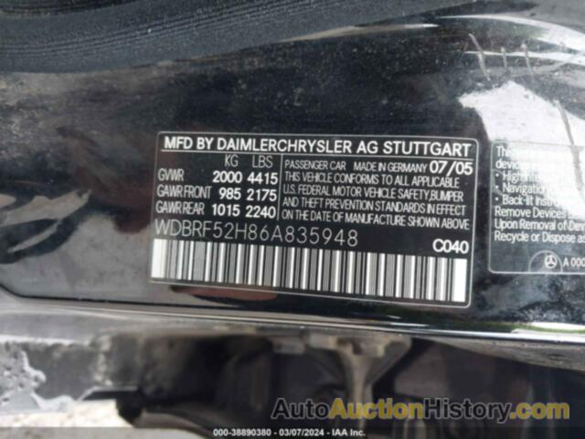 MERCEDES-BENZ C 230 SPORT, WDBRF52H86A835948