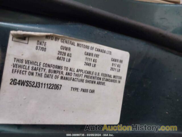 BUICK CENTURY CUSTOM, 2G4WS52J311122067