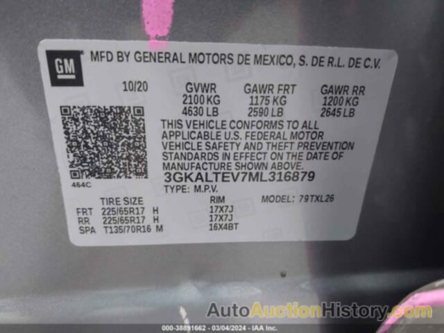 GMC TERRAIN AWD SLE, 3GKALTEV7ML316879