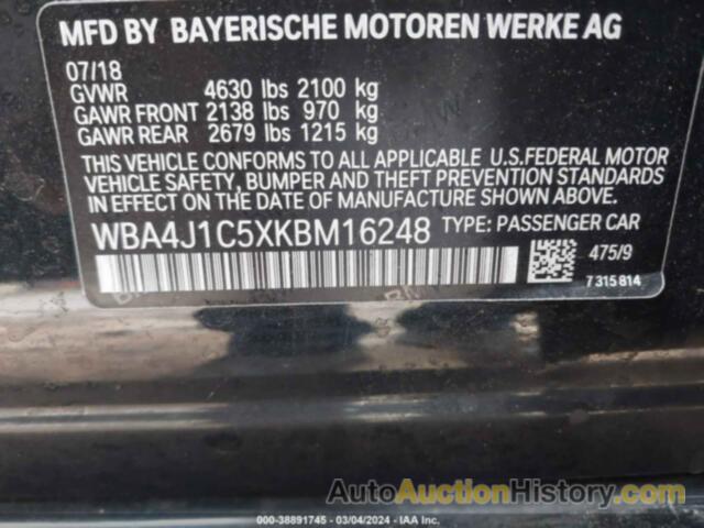 BMW 430I GRAN COUPE, WBA4J1C5XKBM16248