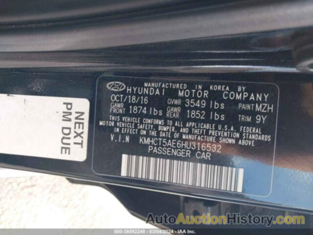 HYUNDAI ACCENT SE, KMHCT5AE6HU316532