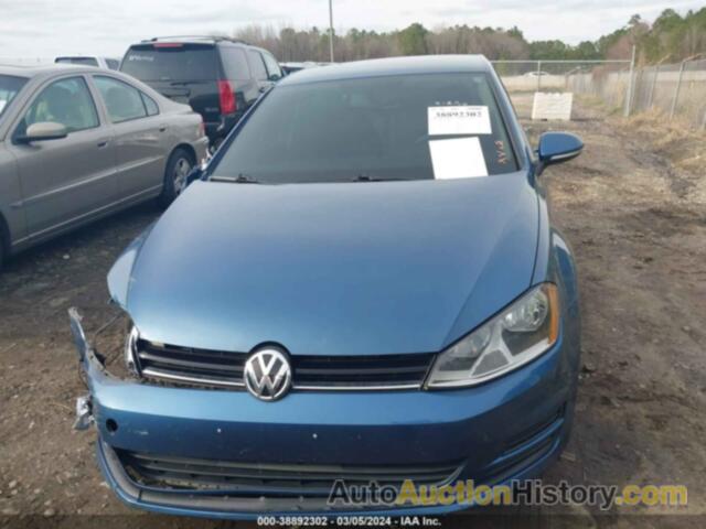 VOLKSWAGEN GOLF TSI S 4-DOOR/TSI SE 4-DOOR/TSI SEL 4-DOOR/TSI WOLFSBURG EDITION 4-DOOR, 3VW217AU3HM016635