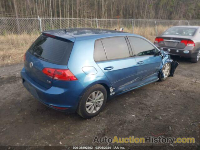 VOLKSWAGEN GOLF TSI S 4-DOOR/TSI SE 4-DOOR/TSI SEL 4-DOOR/TSI WOLFSBURG EDITION 4-DOOR, 3VW217AU3HM016635