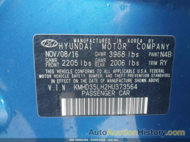 HYUNDAI ELANTRA GT, KMHD35LH2HU373564