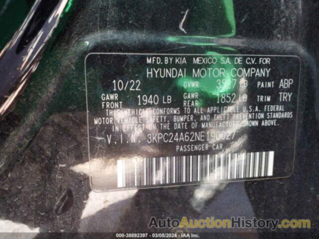 HYUNDAI ACCENT SEL, 3KPC24A62NE190027