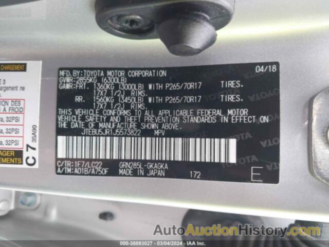 TOYOTA 4RUNNER TRD OFF ROAD PREMIUM, JTEBU5JR1J5573822