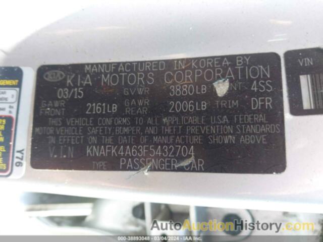 KIA FORTE LX, KNAFK4A63F5432704