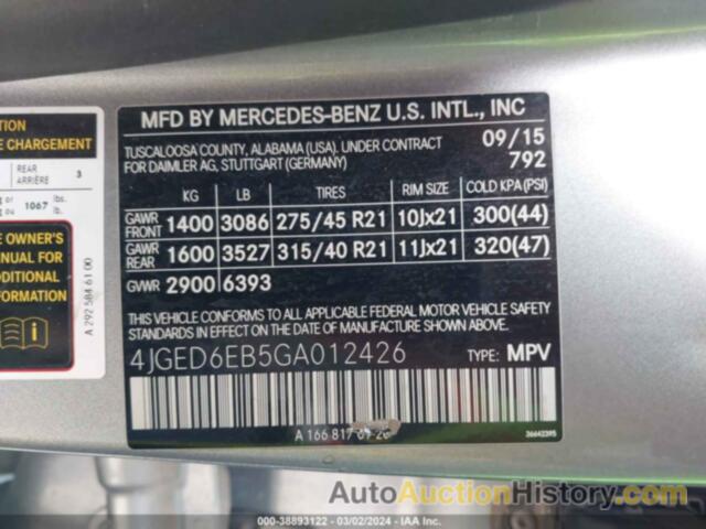 MERCEDES-BENZ GLE 450 AMG COUPE 4MATIC, 4JGED6EB5GA012426