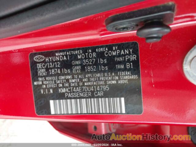 HYUNDAI ACCENT GLS, KMHCT4AE7DU414795