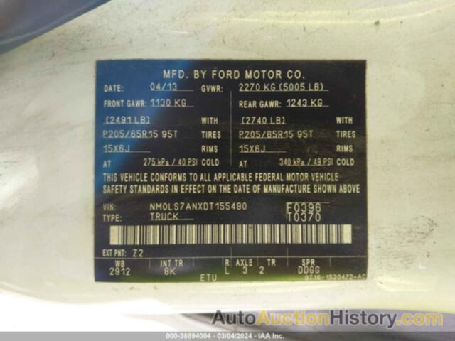 FORD TRANSIT CONNECT XL, NM0LS7ANXDT155490