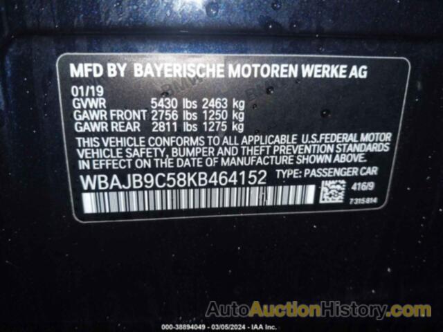 BMW M550I XDRIVE, WBAJB9C58KB464152