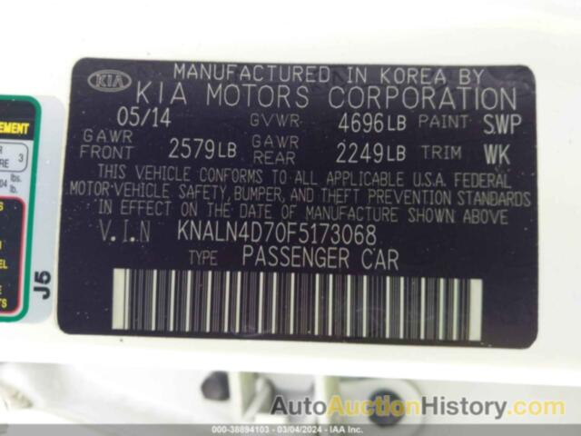 KIA CADENZA PREMIUM/LIMITED, KNALN4D70F5173068