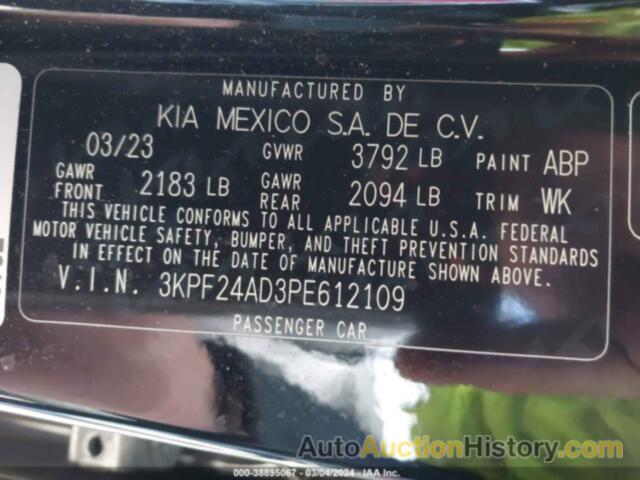 KIA FORTE LXS, 3KPF24AD3PE612109