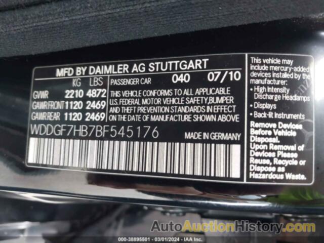 MERCEDES-BENZ C 63 AMG, WDDGF7HB7BF545176