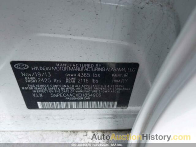 HYUNDAI SONATA SE, 5NPEC4ACXEH854906