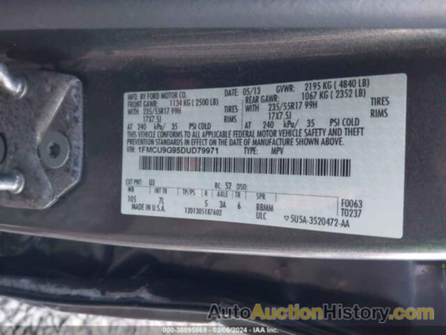 FORD ESCAPE SE, 1FMCU9G95DUD79971