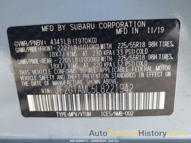 SUBARU CROSSTREK LIMITED, JF2GTAMC5L8221942