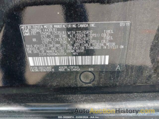 TOYOTA RAV4 LIMITED, 2T3YF4DV8BW069354