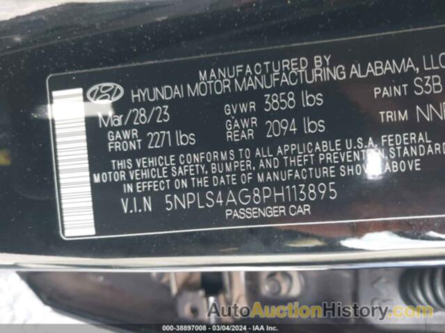 HYUNDAI ELANTRA SEL, 5NPLS4AG8PH113895